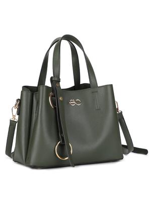 green leatherette (pu) regular handbag - 16737998 - Standard Image - 4