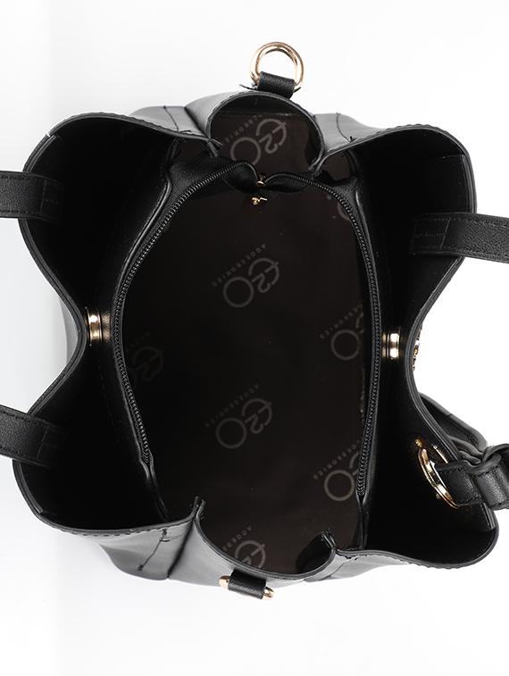 black leatherette (pu) regular handbag - 16737999 - Zoom Image - 3