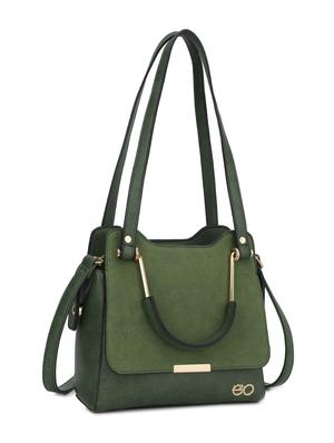 green leatherette (pu) regular handbag - 16738001 - Standard Image - 4