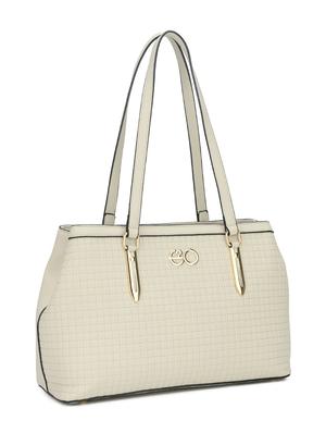 beige leatherette (pu) regular handbag - 16738005 - Standard Image - 4