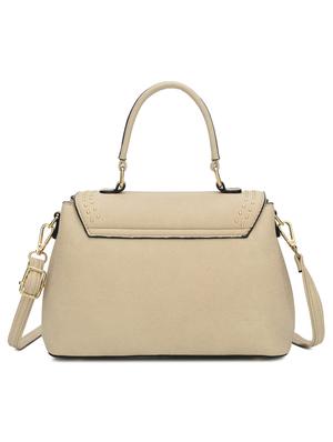 beige leatherette (pu) regular satchel - 16738009 - Standard Image - 2