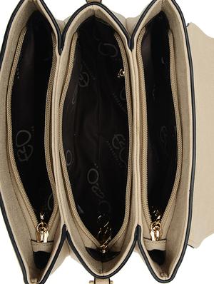 beige leatherette (pu) regular satchel - 16738009 - Standard Image - 3