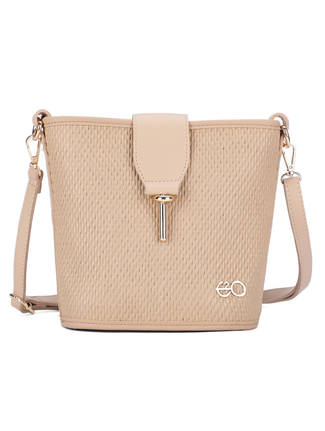 beige leatherette (pu) regular sling bag - 16738015 - Zoom Image - 1