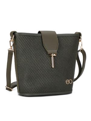 green leatherette (pu) regular sling bag - 16738016 - Standard Image - 4