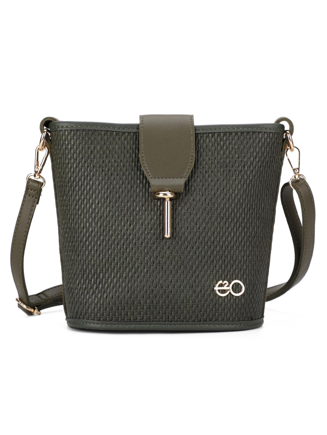 green leatherette (pu) regular sling bag - 16738016 - Zoom Image - 1
