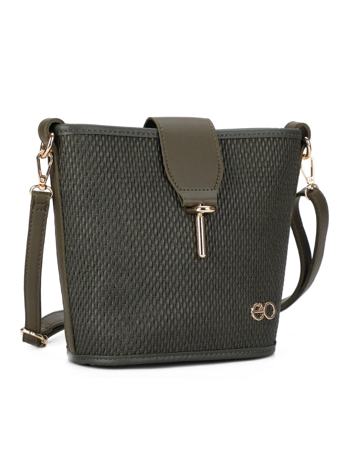 green leatherette (pu) regular sling bag - 16738016 - Zoom Image - 4