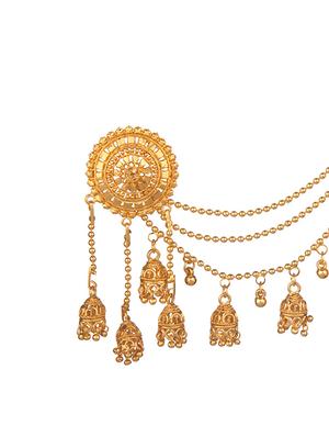 gold metal jhumka earring - 16738024 - Standard Image - 2