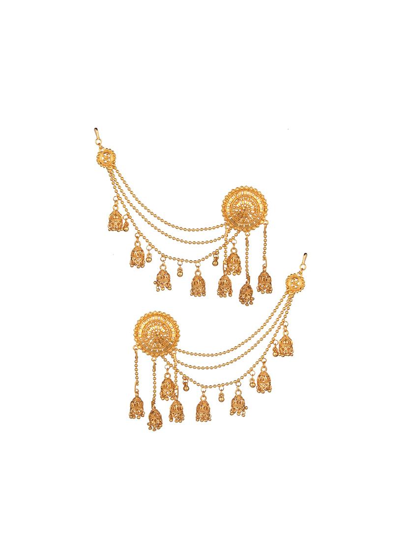 gold metal jhumka earring - 16738024 - Zoom Image - 1