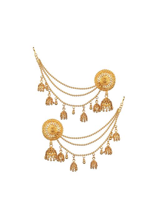 gold metal jhumka earring - 16738025 - Standard Image - 1