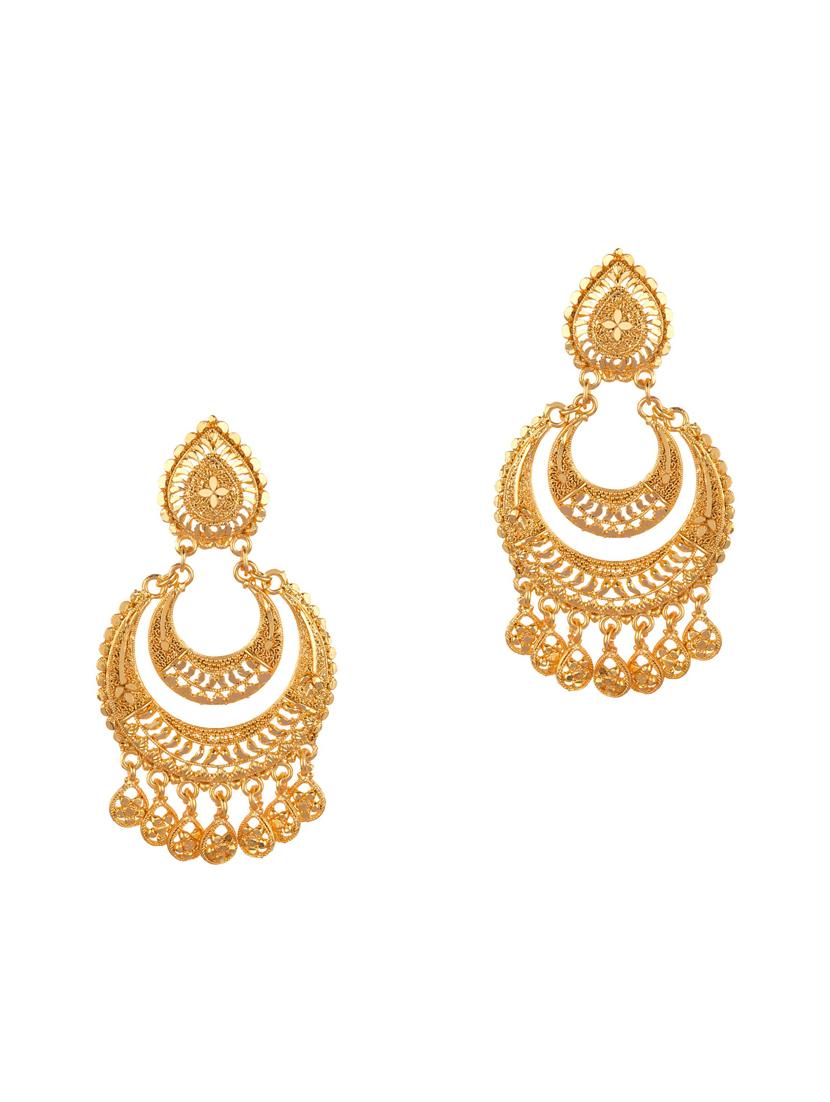 gold metal chandballi earring - 16738028 - Zoom Image - 1
