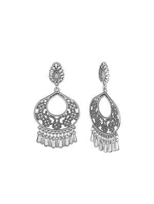 silver metal chandballi earring - 16738035 - Standard Image - 2