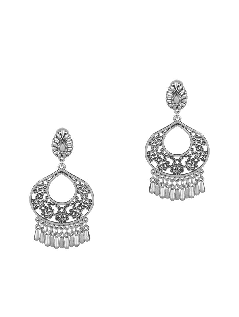 silver metal chandballi earring - 16738035 - Zoom Image - 1