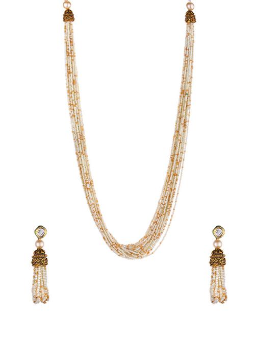 white metal necklaces and earring - 16738037 - Standard Image - 1