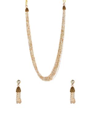 white metal necklaces and earring - 16738037 - Standard Image - 2