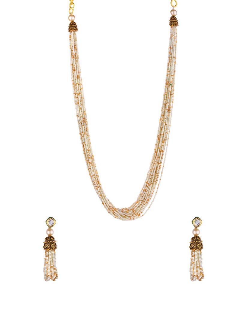 white metal necklaces and earring - 16738037 - Zoom Image - 2