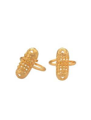 gold metal necklaces and earring - 16738045 - Standard Image - 4