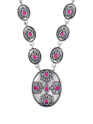 pink metal necklaces and earring - 16738060 - Standard Image - 3