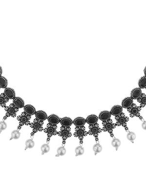 black metal necklaces and earring - 16738062 - Standard Image - 3