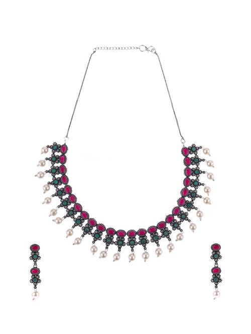 multi colored metal necklaces and earring - 16738065 - Standard Image - 1