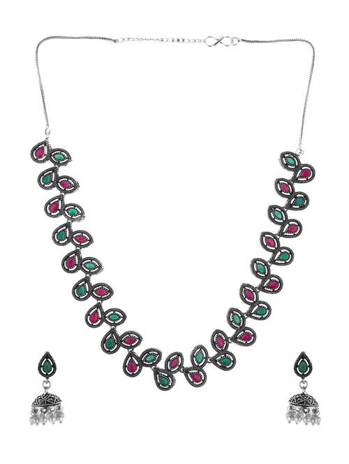 multi colored metal necklaces and earring - 16738069 - Very Small Image - 1