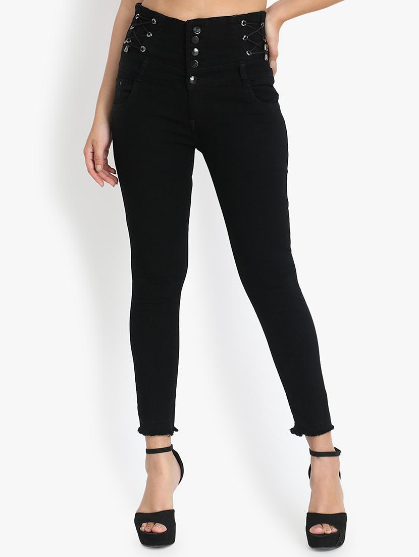 high rise solid jeans - 16738240 - Zoom Image - 1