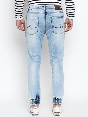 blue washed denim jogger - 16738359 - Standard Image - 3