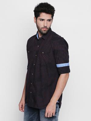 brown checkered casual shirt - 16738367 - Standard Image - 2