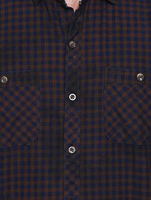 brown checkered casual shirt - 16738367 - Standard Image - 5