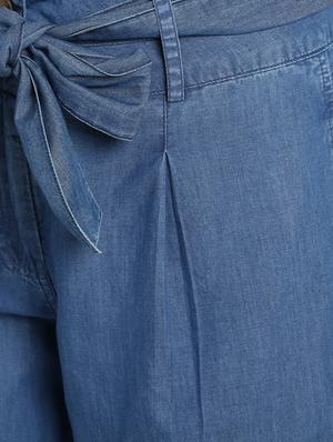 tie knot wide leg denim pants - 16738402 - Standard Image - 5