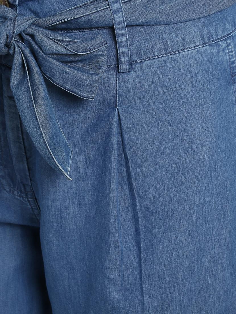 tie knot wide leg denim pants - 16738402 - Zoom Image - 5