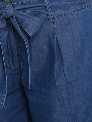 tie knot wide leg denim pants - 16738403 - Standard Image - 5