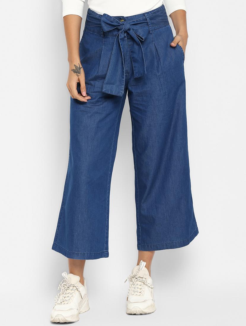 tie knot wide leg denim pants - 16738403 - Zoom Image - 1