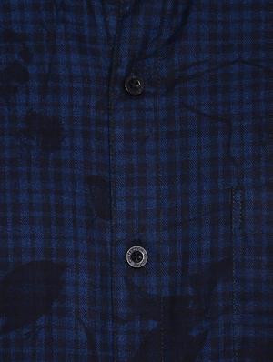 navy blue checkered casual shirt - 16738414 - Standard Image - 5
