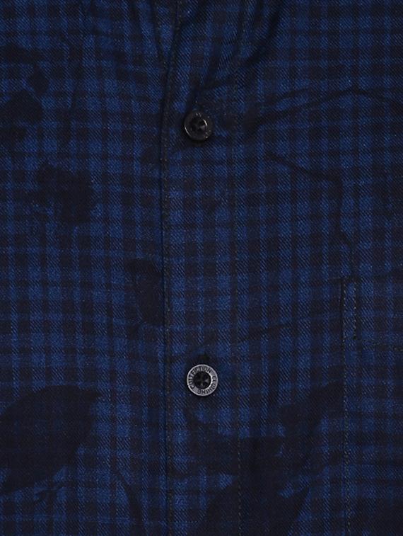 navy blue checkered casual shirt - 16738414 - Zoom Image - 5