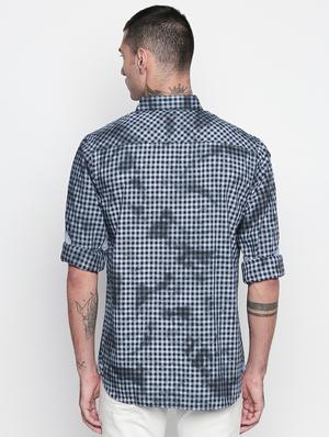 blue checkered casual shirt - 16738422 - Standard Image - 3