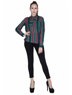 tie up neck striped top - 16738456 - Standard Image - 4