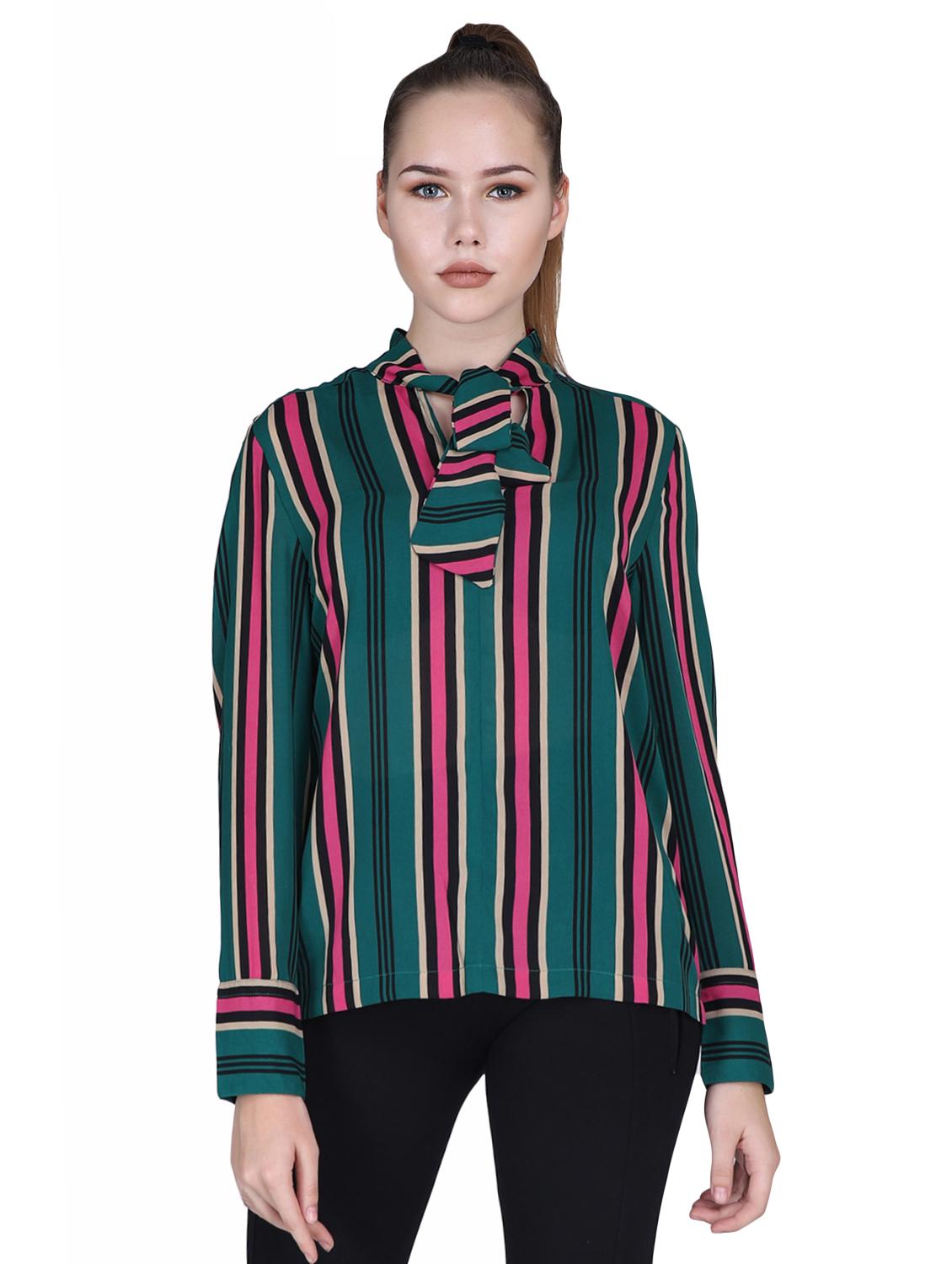 tie up neck striped top - 16738456 - Zoom Image - 1
