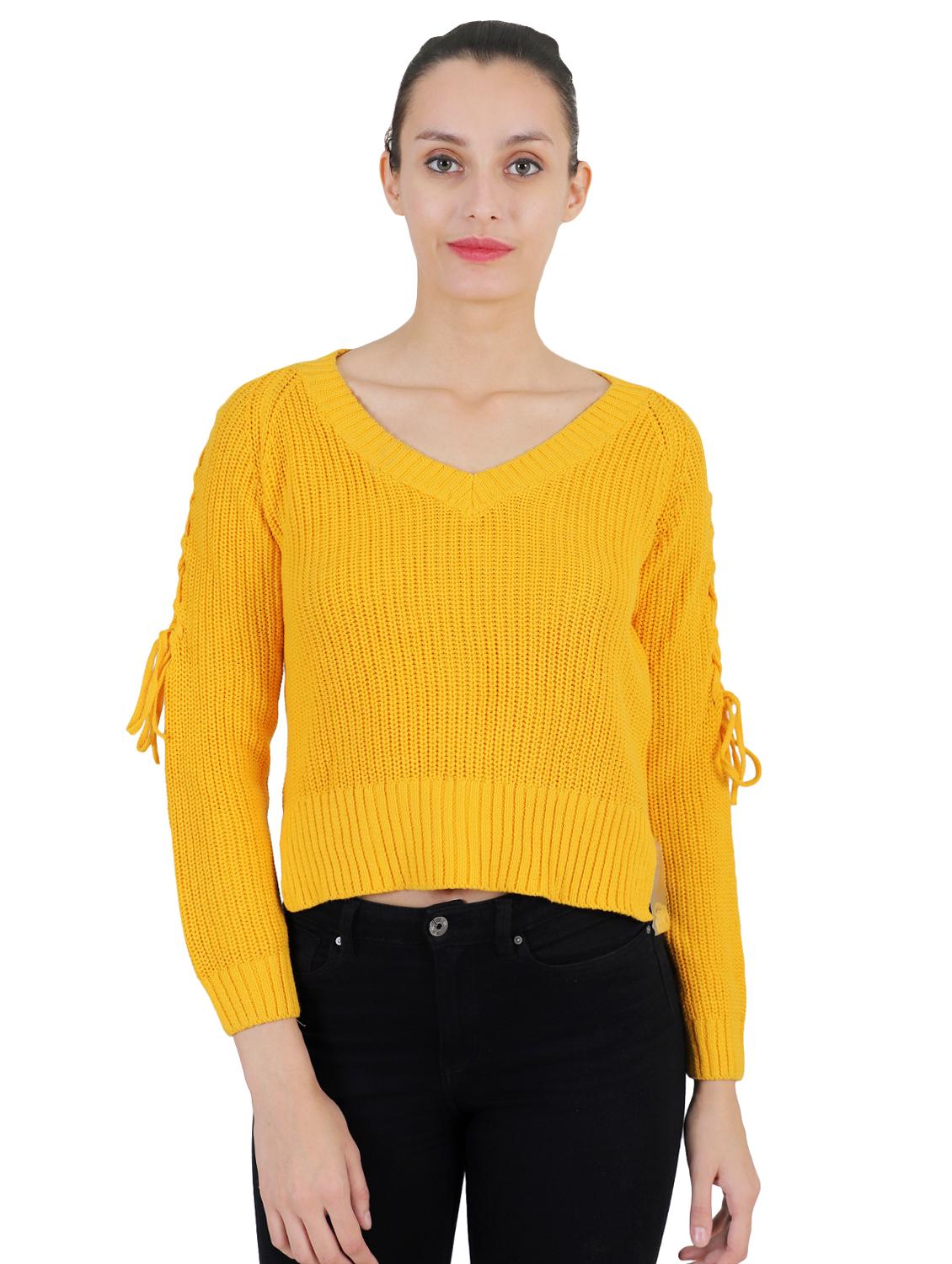 v-neck solid pullover - 16738469 - Zoom Image - 1