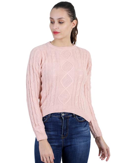 round neck solid pullover - 16738475 - Standard Image - 1