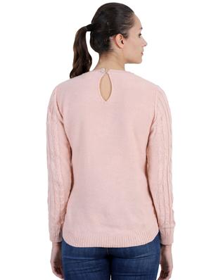 round neck solid pullover - 16738475 - Standard Image - 3
