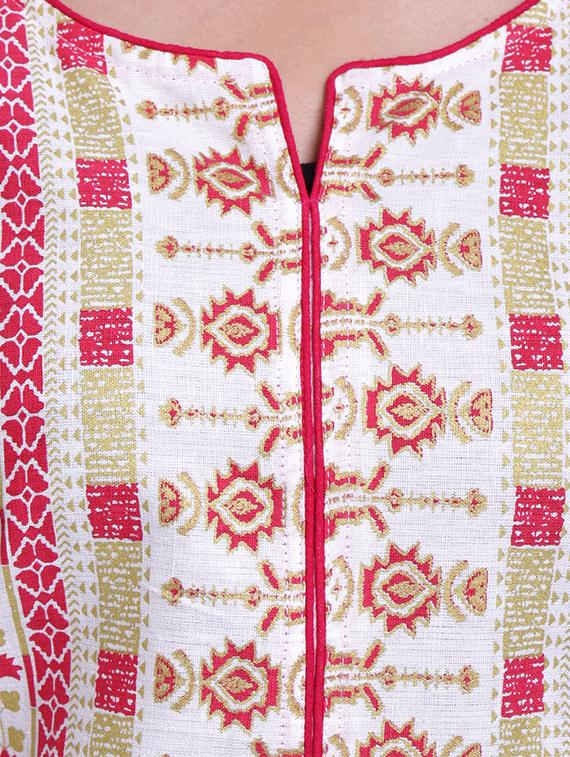 gold print straight kurta - 16738476 - Zoom Image - 4