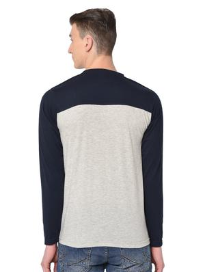 grey color block t-shirt - 16738514 - Standard Image - 3
