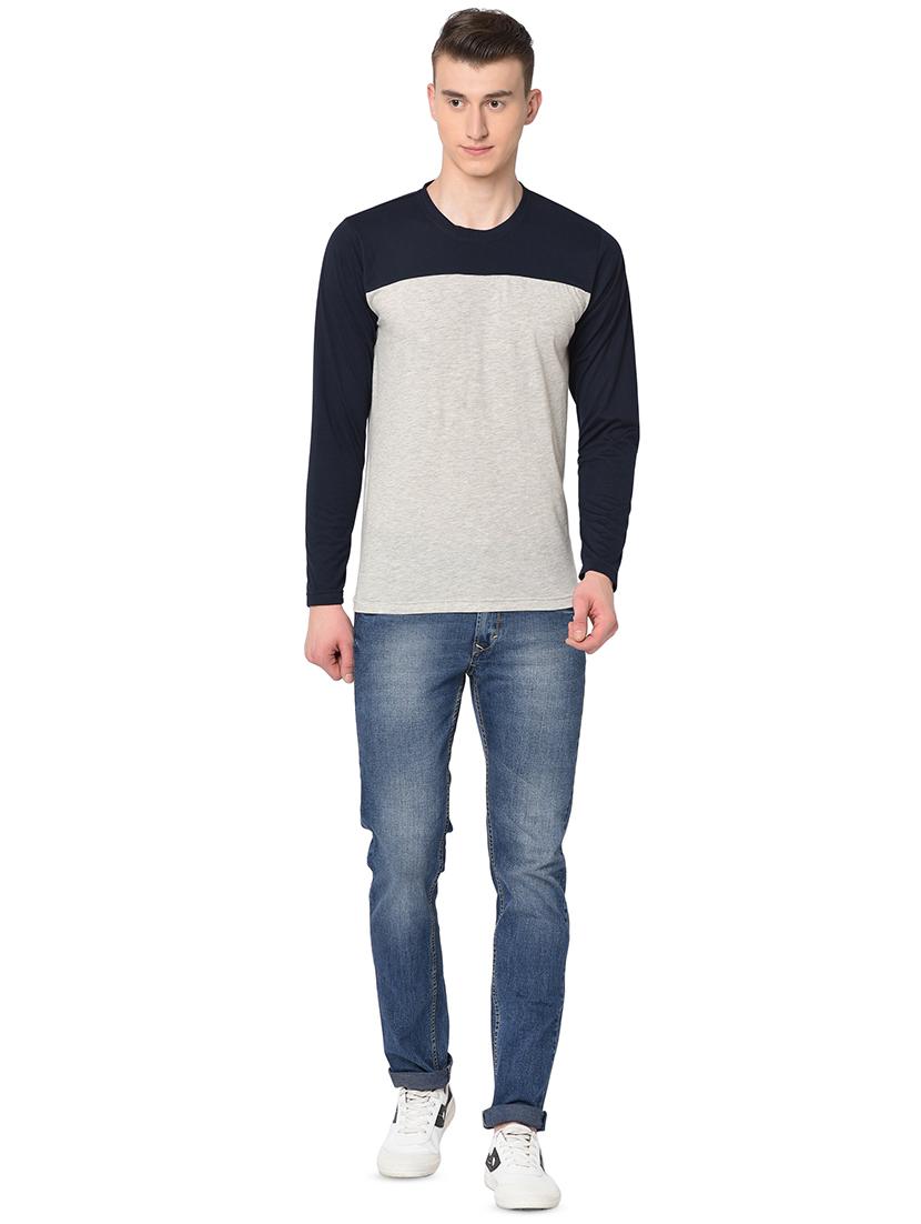 grey color block t-shirt - 16738514 - Zoom Image - 4