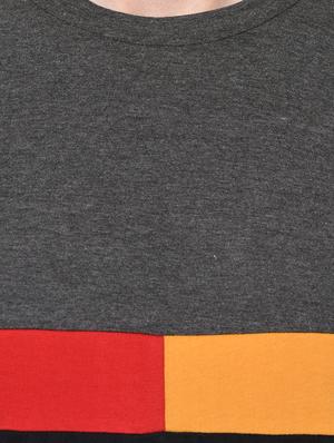 black color block t-shirt - 16738516 - Standard Image - 5