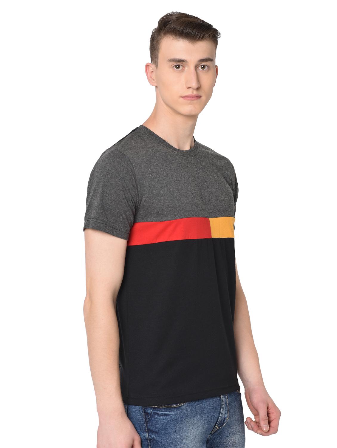 black color block t-shirt - 16738516 - Zoom Image - 2