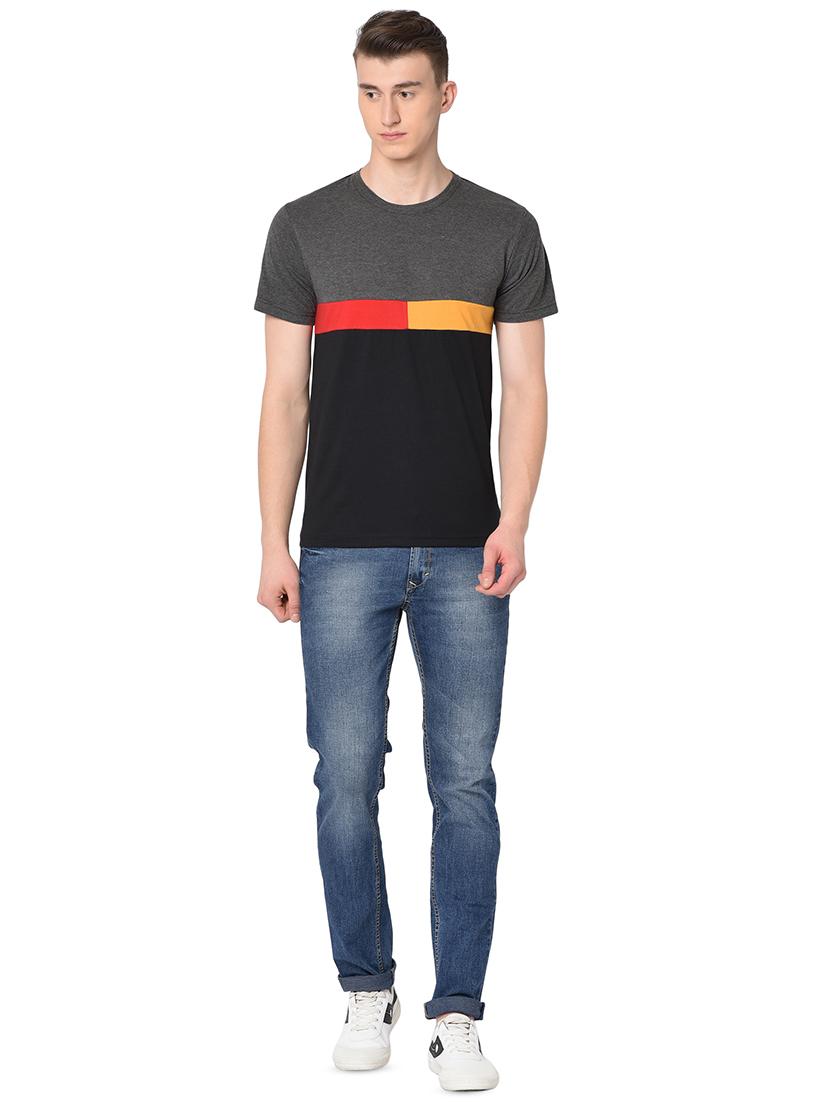 black color block t-shirt - 16738516 - Zoom Image - 4