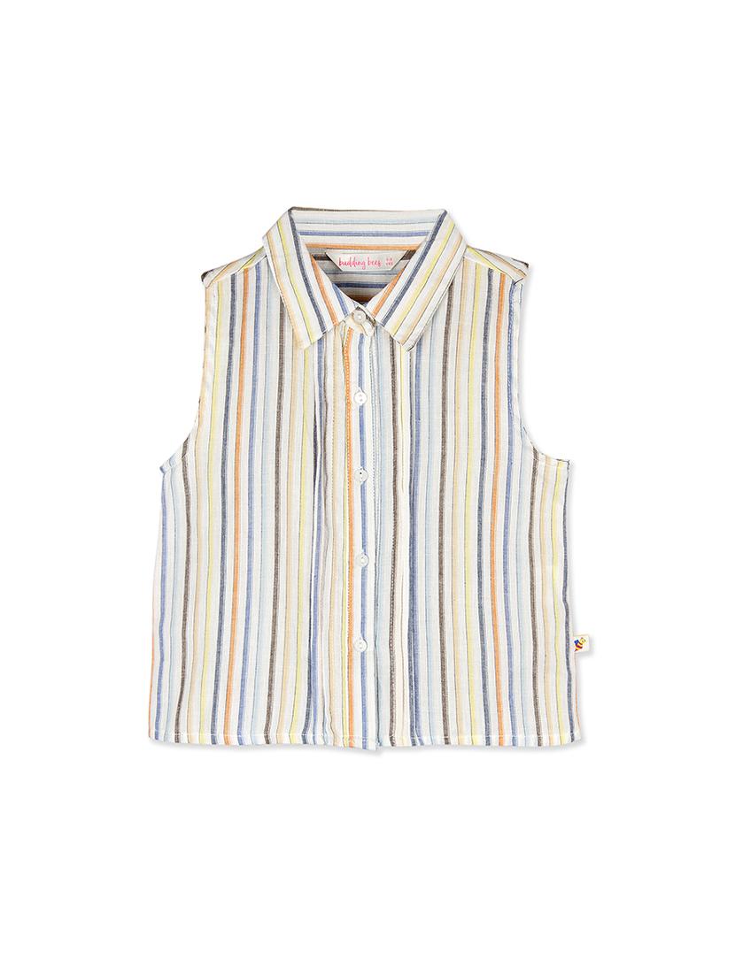shirt collar striped top - 16738534 - Zoom Image - 1