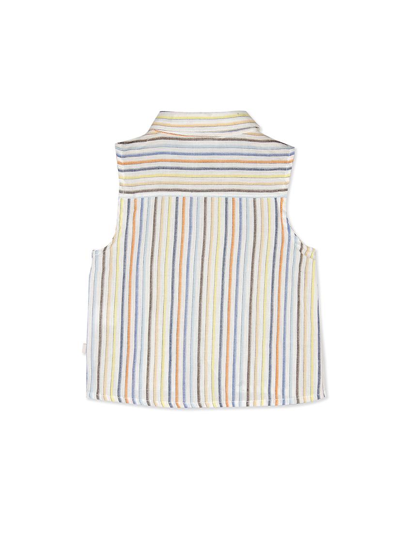shirt collar striped top - 16738534 - Zoom Image - 2