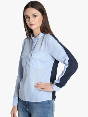 mandarin neck long sleeved top - 16738554 - Standard Image - 2