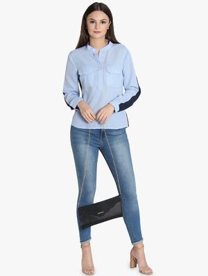 mandarin neck long sleeved top - 16738554 - Standard Image - 4